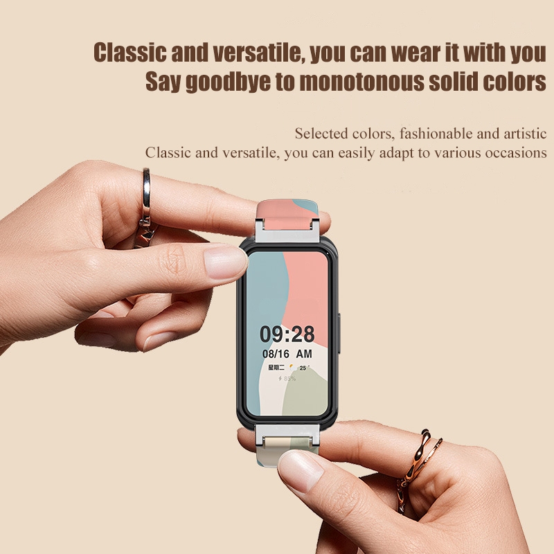 Dây Đeo Silicon Họa Tiết Cầu Vồng Cho Đồng Hồ Thông Minh huawei smart band 8 huawei band8