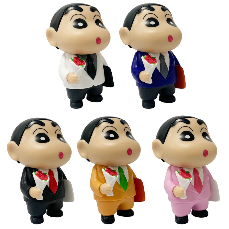 Set 5 Mô Hình Nhân Vật Phim Hoạt Hình shin-chan 10cm Bằng pvc