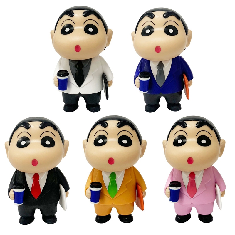 Set 5 Mô Hình Nhân Vật Phim Hoạt Hình shin-chan 10cm Bằng pvc