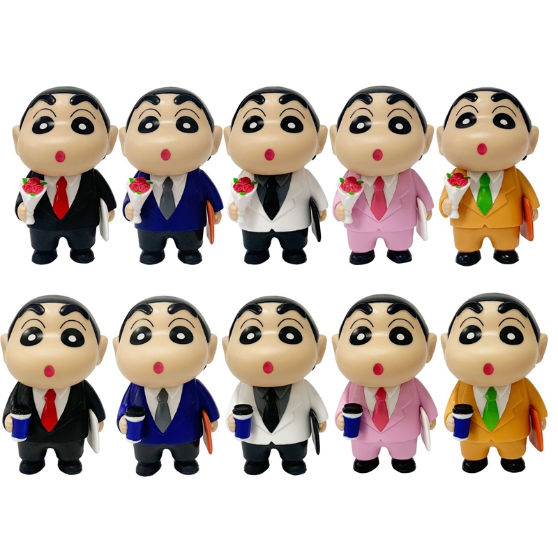 Set 5 Mô Hình Nhân Vật Phim Hoạt Hình shin-chan 10cm Bằng pvc