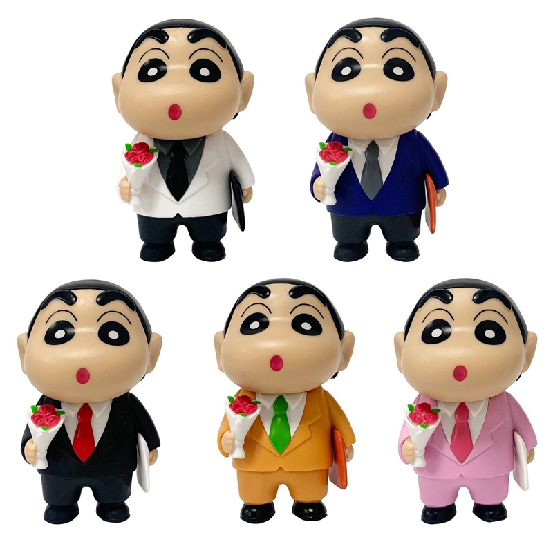 Set 5 Mô Hình Nhân Vật Phim Hoạt Hình shin-chan 10cm Bằng pvc