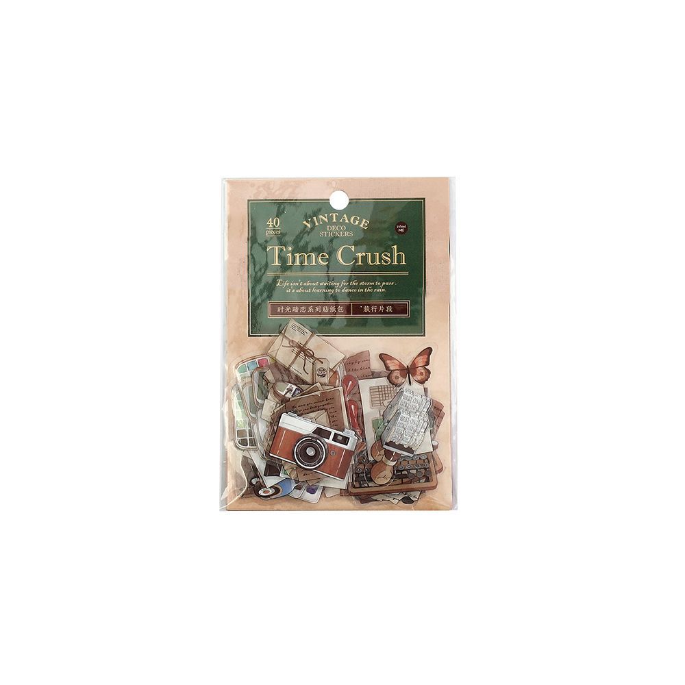 Mr. Paper 40 vé/túi Sticker PET Cà phê cổ Bánh mì Chiếc phong bì Nhạc cụ theme sticker Sáng tạo tài khoản Nhật ký trang trí stickers DIY cup Phong bì trang trí Niêm phong dán