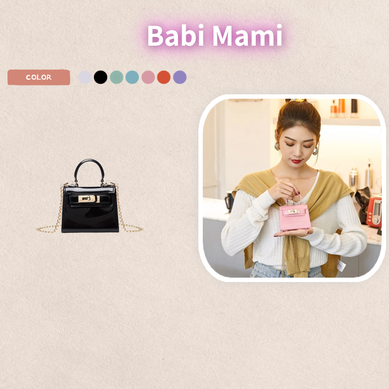 Babi Mami Túi Đeo Vai mini Bằng Nhựa Dẻo Thời Trang Xinh Xắn Cho Nữ