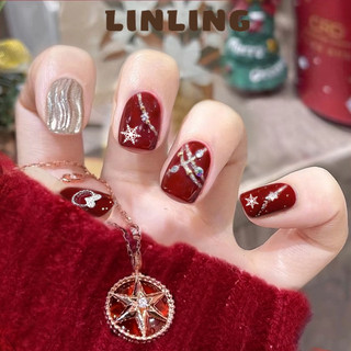 Linling móng tay giả đính đá, đính nơ kèm keo, bộ 24 móng tay giả cô dâu đẹp sang trọng, móng tay dài nhọn, nail box, nail xinh hry23b0xo3 48z231130