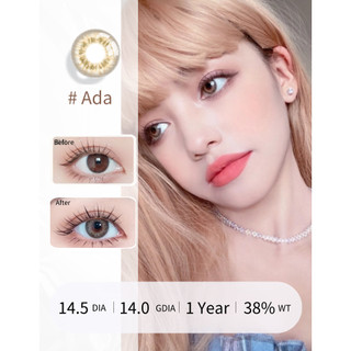 1 Cặp Kính Áp Tròng Màu Xanh Dương / Nâu / Xanh Lá / Xám Dễ Thương Trong 1 Năm