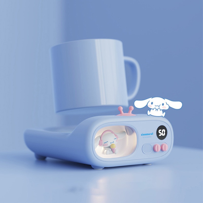 Sada Phim hoạt hình điều nhiệt Coaster sưởi ấm sữa đế cách nhiệt bàn văn phòng màn hình hiển thị kỹ thuật số Coaster
