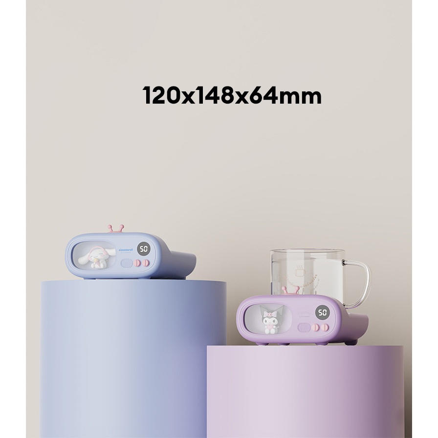 Sada Phim hoạt hình điều nhiệt Coaster sưởi ấm sữa đế cách nhiệt bàn văn phòng màn hình hiển thị kỹ thuật số Coaster