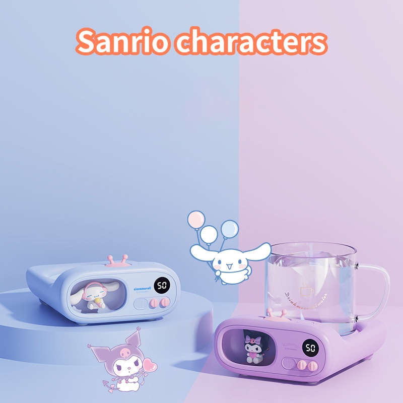 Sada Phim hoạt hình điều nhiệt Coaster sưởi ấm sữa đế cách nhiệt bàn văn phòng màn hình hiển thị kỹ thuật số Coaster