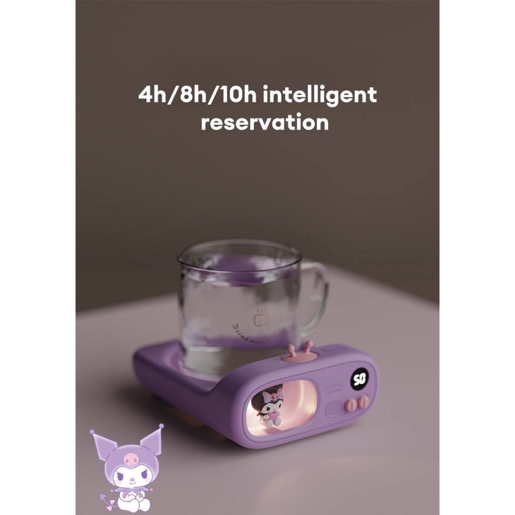 Sada Phim hoạt hình điều nhiệt Coaster sưởi ấm sữa đế cách nhiệt bàn văn phòng màn hình hiển thị kỹ thuật số Coaster