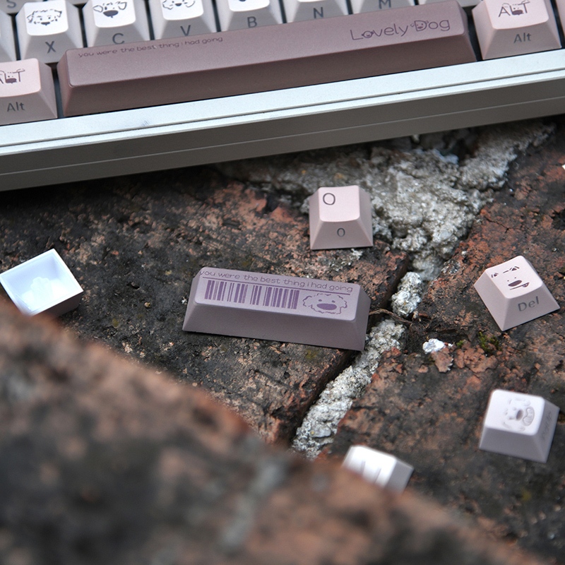 Dễ Thương Bàn Phím Cơ 130 Phím pbt Nhuộm Màu Họa Tiết Chú Chó Đáng Yêu