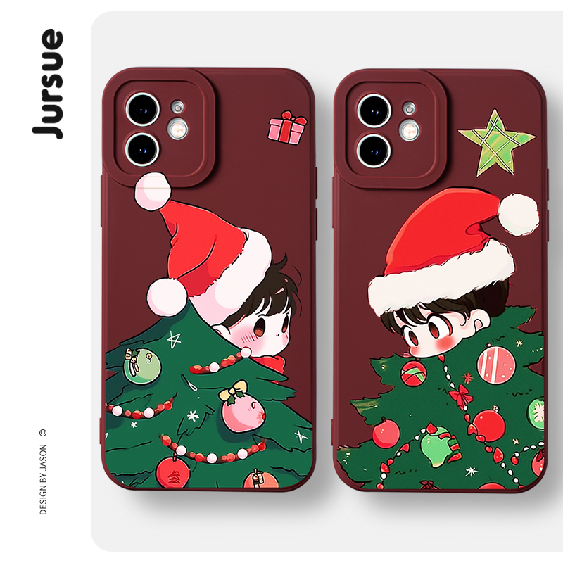 Ốp lưng JURSUE hoạt hình cặp đôi dễ thương đẹp Cho iphone 15 14 13 12 11 PRO MAX SE 2020 X XR XS ip 8 7 6 6S PLUS kute XYH2358