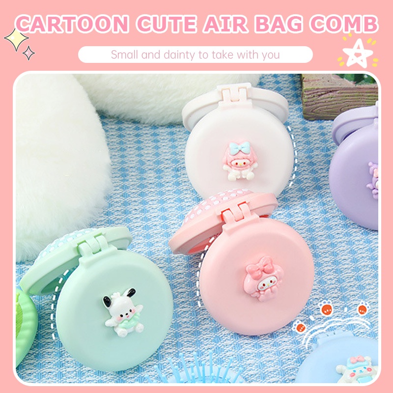 Miua🔮SANRIO Lược Gấp Kèm Gương