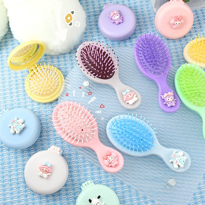 Miua🔮SANRIO Lược Gấp Kèm Gương