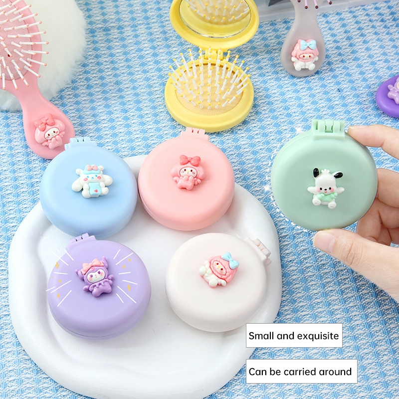 Miua🔮SANRIO Lược Gấp Kèm Gương