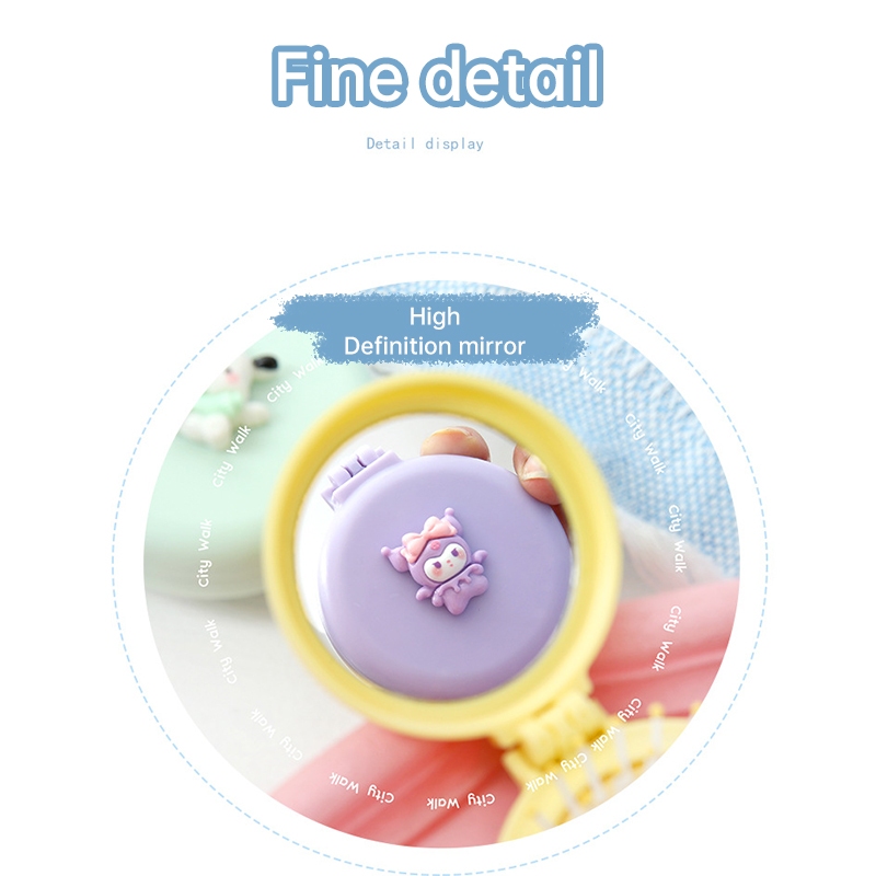 Miua🔮SANRIO Lược Gấp Kèm Gương