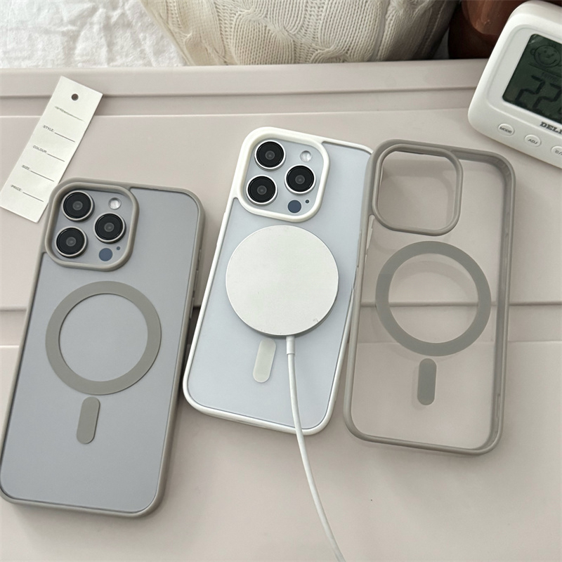 Sang Trọng Ốp Điện Thoại acrylic Cứng Trong Suốt Chống Sốc Từ Tính Cho iphone 15 pro max 14 13 12 11 pro max