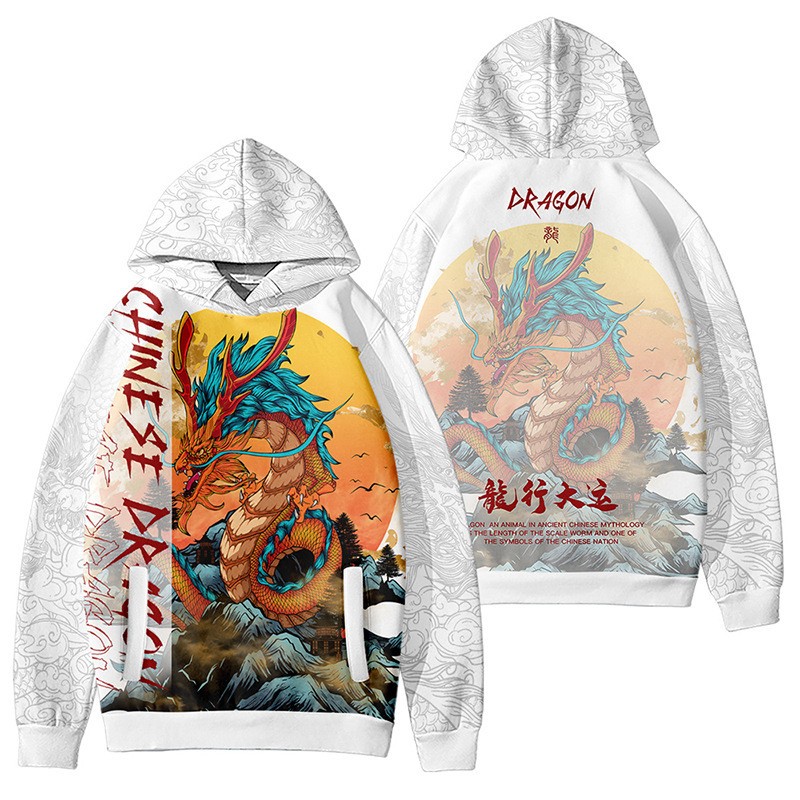 Áo hoodie In Hình Rồng Năm Mới Phong Cách Trung Hoa Cho Nam Và Nữ