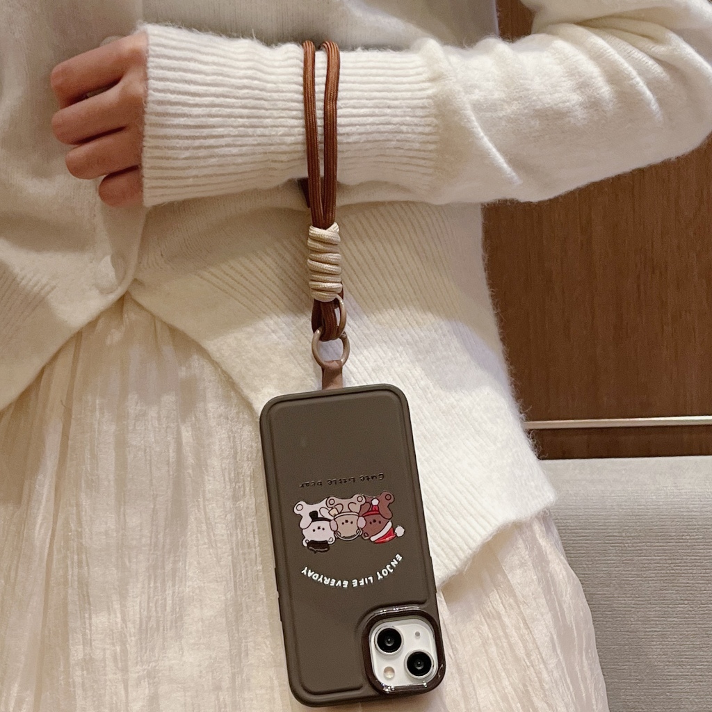 Ốp Điện Thoại Silicon Chống Sốc Hình Gấu Nâu Và Chó Cho Iphone 15 13 14 12 pro max