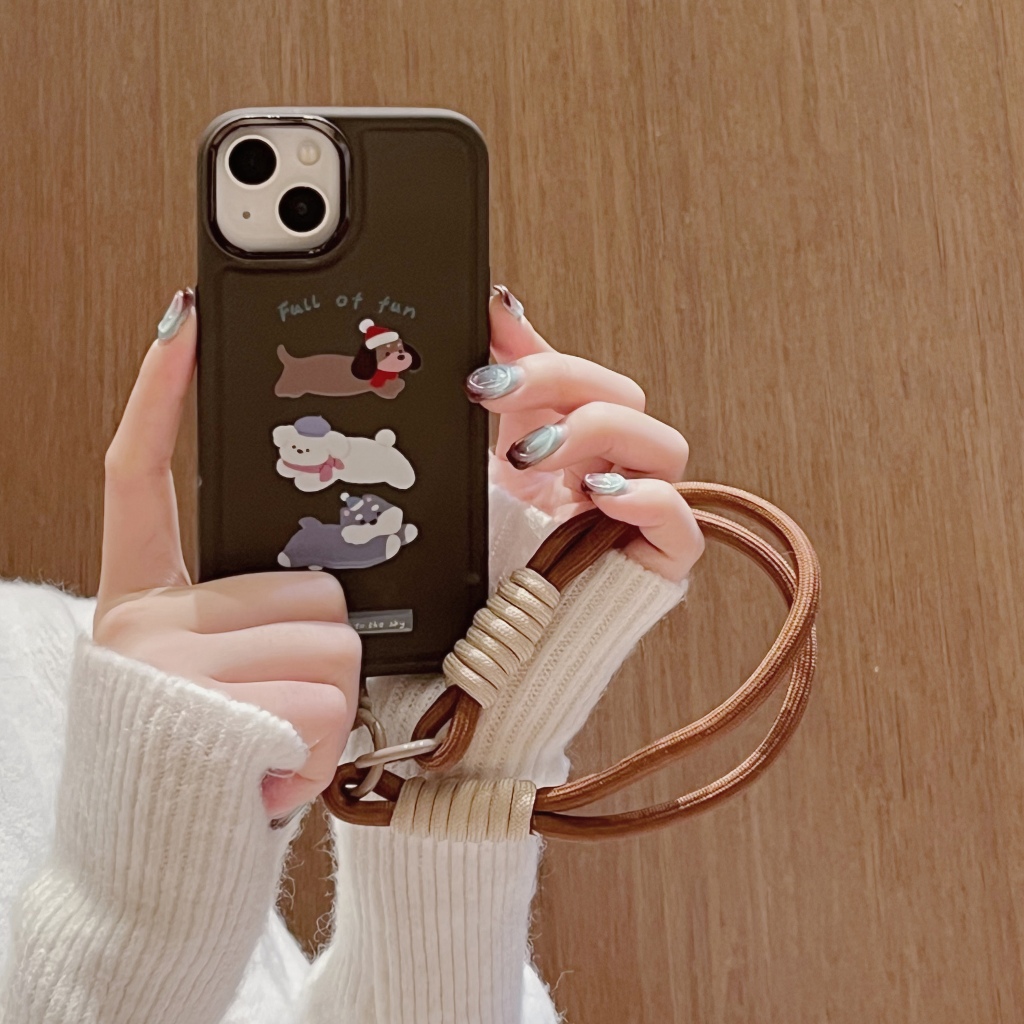 Ốp Điện Thoại Silicon Chống Sốc Hình Gấu Nâu Và Chó Cho Iphone 15 13 14 12 pro max