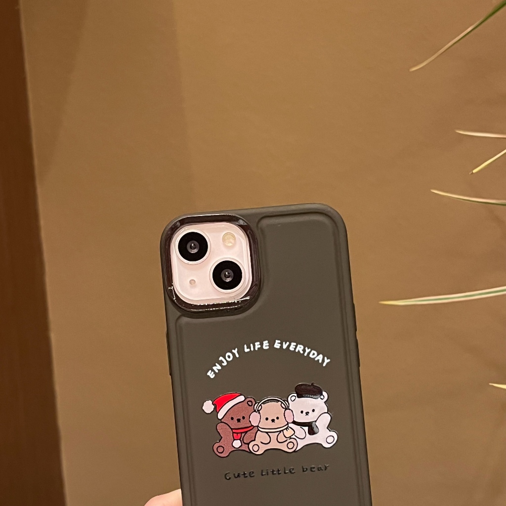 Ốp Điện Thoại Silicon Chống Sốc Hình Gấu Nâu Và Chó Cho Iphone 15 13 14 12 pro max