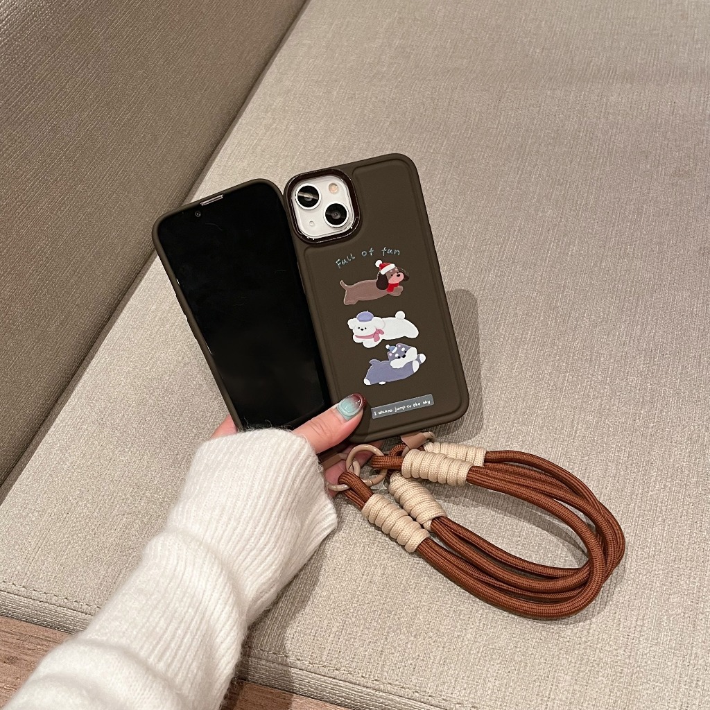 Ốp Điện Thoại Silicon Chống Sốc Hình Gấu Nâu Và Chó Cho Iphone 15 13 14 12 pro max