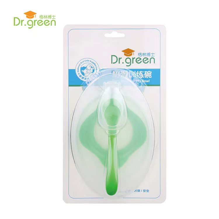 Dr.green Bộ Tô Và Muỗng Ăn Dặm Có Giác Hút Cách Nhiệt Cho Bé