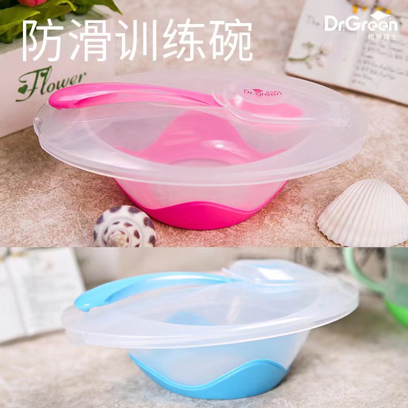 Dr.green Bộ Tô Và Muỗng Ăn Dặm Có Giác Hút Cách Nhiệt Cho Bé