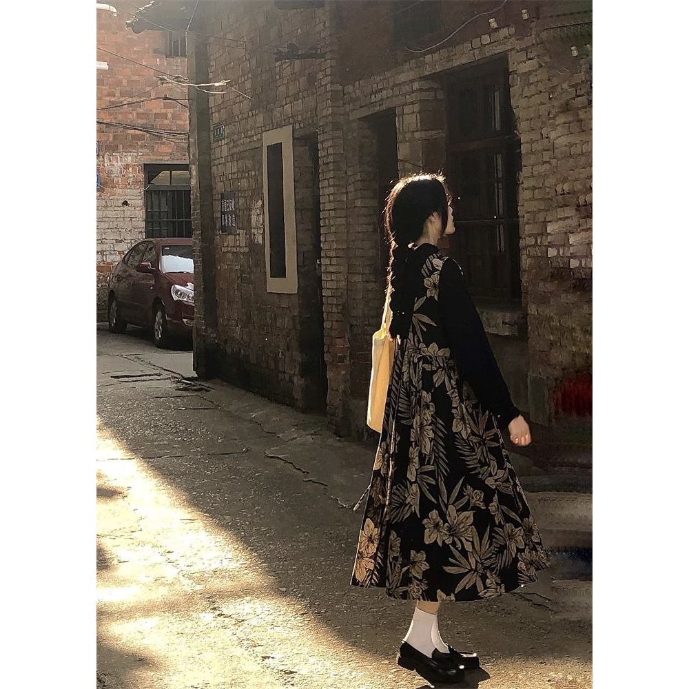 Bộ Áo Sơ Mi Dài Tay + Đầm Yếm Chữ a Thiết Kế Mới Dành Cho Mùa Thu Đông 2023