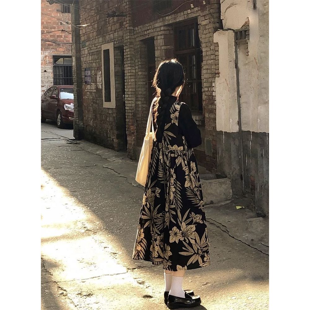 Bộ Áo Sơ Mi Dài Tay + Đầm Yếm Chữ a Thiết Kế Mới Dành Cho Mùa Thu Đông 2023