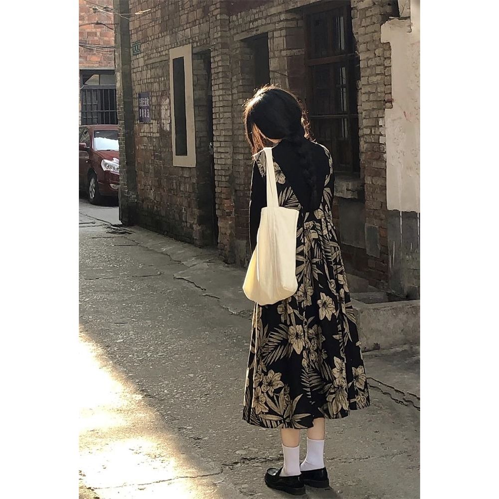 Bộ Áo Sơ Mi Dài Tay + Đầm Yếm Chữ a Thiết Kế Mới Dành Cho Mùa Thu Đông 2023