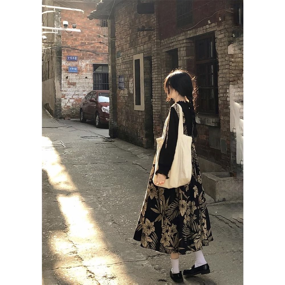 Bộ Áo Sơ Mi Dài Tay + Đầm Yếm Chữ a Thiết Kế Mới Dành Cho Mùa Thu Đông 2023