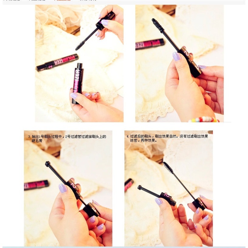 Mascara chuốt mi dài sợi tơ tằm 4D 2 trong 1