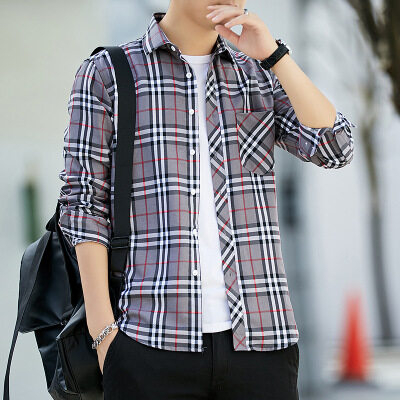 Áo Sơ Mi Nam Dài Tay Sọc Ca Rô Thời Trang