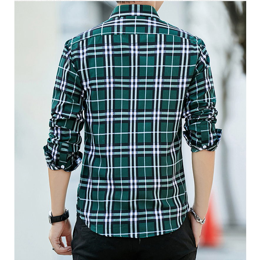 Áo Sơ Mi Nam Dài Tay Sọc Ca Rô Thời Trang