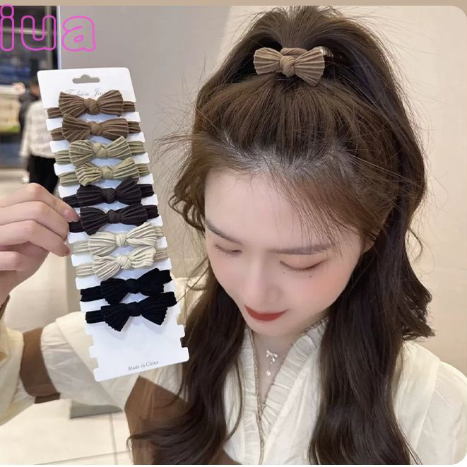 Miu🔮Dây buộc tóc co giãn phối nơ ruy băng thời trang thu đông phong cách Hàn Quốc cho nữ