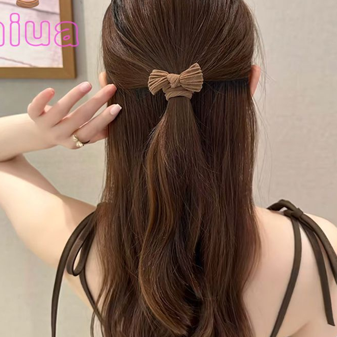 Miu🔮Dây buộc tóc co giãn phối nơ ruy băng thời trang thu đông phong cách Hàn Quốc cho nữ
