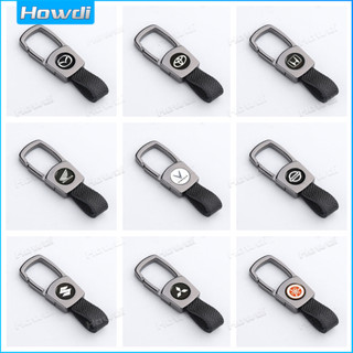  Móc Khóa Da Với logo Bằng Hợp Kim Nhôm Cho Xe Hơi Xe Máy 
