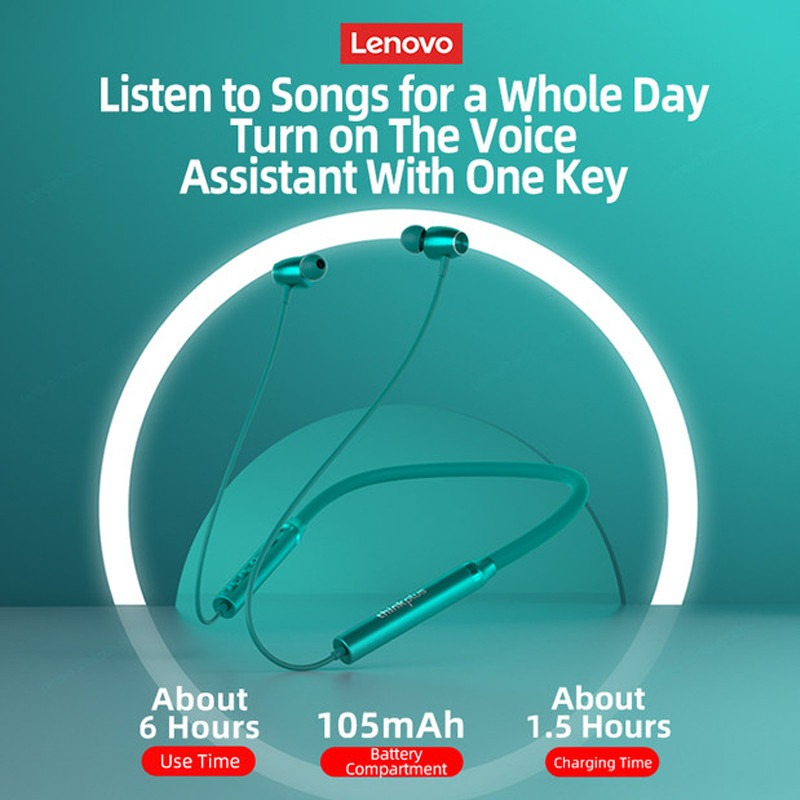 Tai Nghe Bluetooth Lenovo HE05X Ⅱ không dây  Chống nước HIFI Stereo Từ dây đeo cổ thể thao IPX5 Tuổi thọ pin dài có micrô | BigBuy360 - bigbuy360.vn