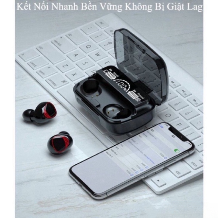 Tai Nghe Bluetooth M10 Phiên Bản Pro Nâng Cấp Pin Trâu 3000mah, Nút Cảm Ứng, Màn Hình Led Gaming, Chống Nước Chống Ồn Ne