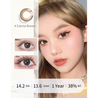 1 Cặp Kính Áp Tròng Màu Xám Nâu Nâu 0.00-8.00 Thay Đổi Mỗi Năm