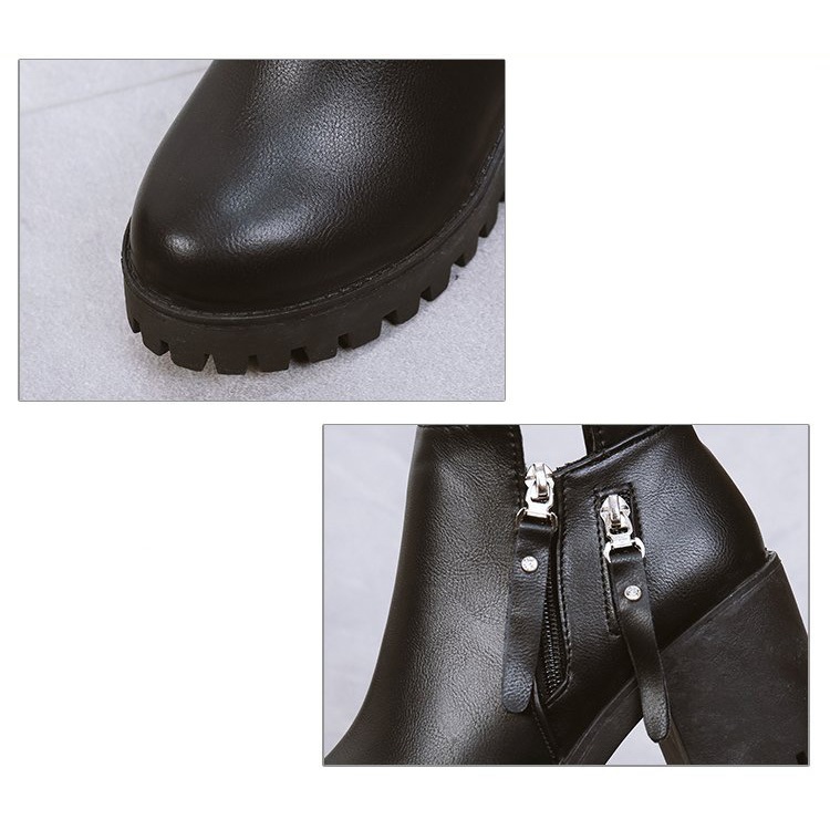 Giày boot nữ IELGY cao gót mũi nhọn có khóa kéo thời trang thu đông cho nữ