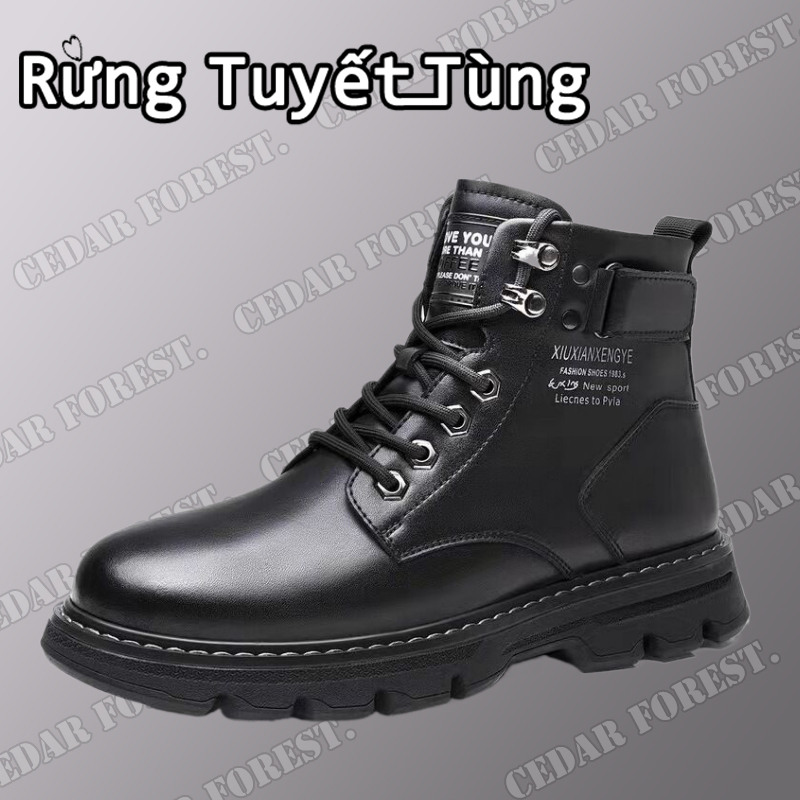 Rừng Tuyết Tùng☘Mô Hình Mới model Giày Bốt Da Phong Cách Anh Quốc Thời Trang Cho NamGiày nam Thể thao Thư giãn Thời trang