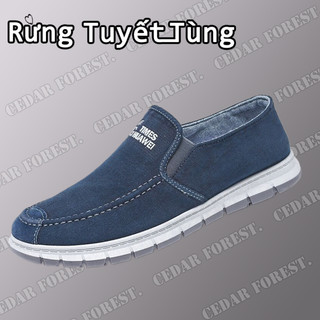 SHANMUSENLIN  Giày Lười Vải Thoáng Khí Phong Cách Hàn Quốc Thời Trang Cho NamGiày nam Thể thao Thư giãn Thời trang