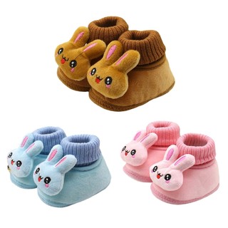 Giày cotton mặt hình thỏ đáng yêu cho bé Giày Bốt Cổ Cao Đế Mềm Cho Bé Gái