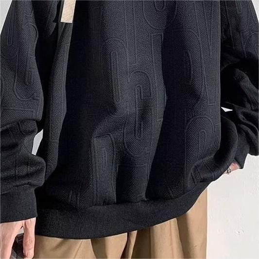 Giảm Giá Siêu Lớn Áo hoodie Màu Kem Dập Nổi Chữ 3d Màu Trơn Thoải Mái Thời Trang Mùa Thu Chất Lượng Cao Thoải Mái Cho Nam