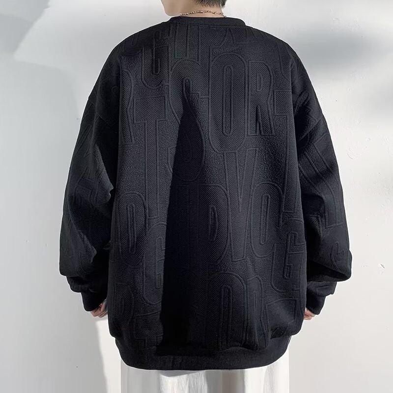 Giảm Giá Siêu Lớn Áo hoodie Màu Kem Dập Nổi Chữ 3d Màu Trơn Thoải Mái Thời Trang Mùa Thu Chất Lượng Cao Thoải Mái Cho Nam