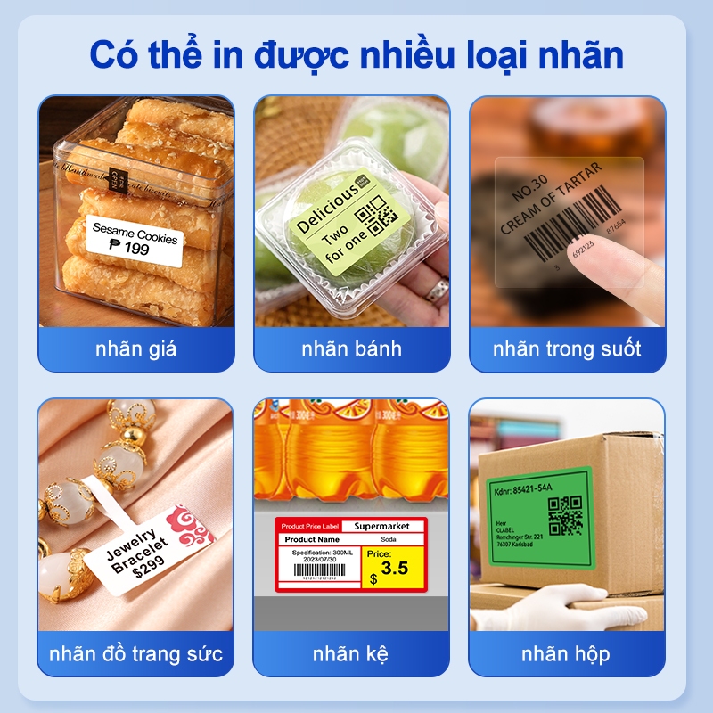 Máy in, Máy in nhãn nhiệt, Máy in nhãn, Máy in nhãn mini có kết nối Bluetooth cho Android/ iOS