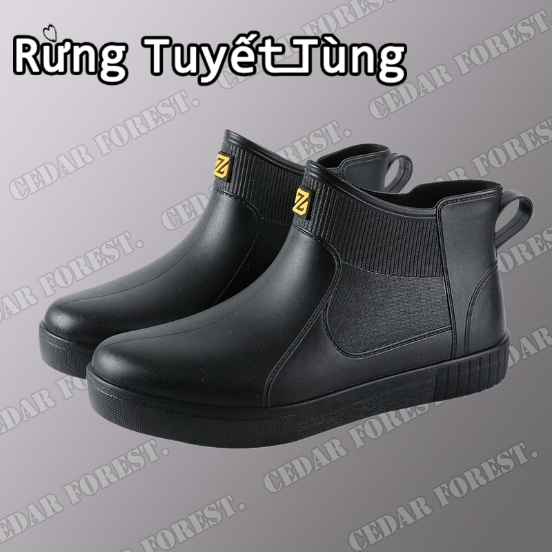 Rừng Tuyết Tùng☘phong cách mới, giày mưa, người đàn ông, giày cao su, giày mưa ống giữa, nhà bếp, mang đi, thời trang, giày nước, người đàn ông, giày câu cá, giày làm việc thời trangGiày nam Thể thao Thư giãn Thời trang