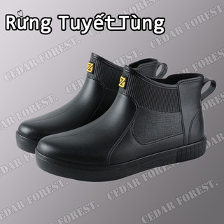 SHANMUSENLIN  phong cách mới, giày mưa, người đàn ông, giày cao su, giày mưa ống giữa, nhà bếp, mang đi, thời trang, giày nước, người đàn ông, giày câu cá, giày làm việc thời trangGiày nam Thể thao Thư giãn Thời trang