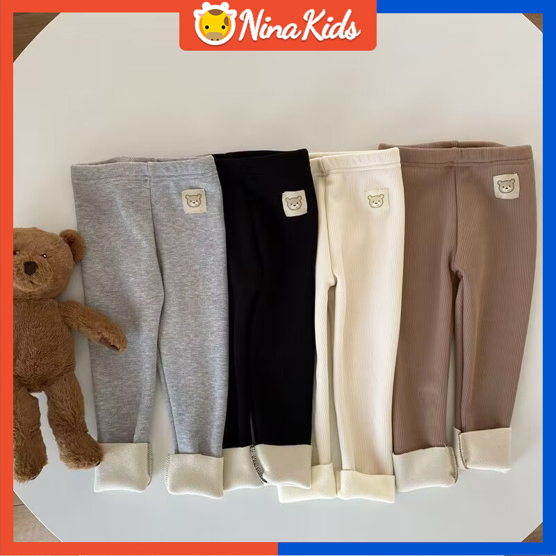 Quần Legging Vải Lông Cừu Mềm Mại Thời Trang Mùa Đông Cho Bé Gái 2-7 Tuổi